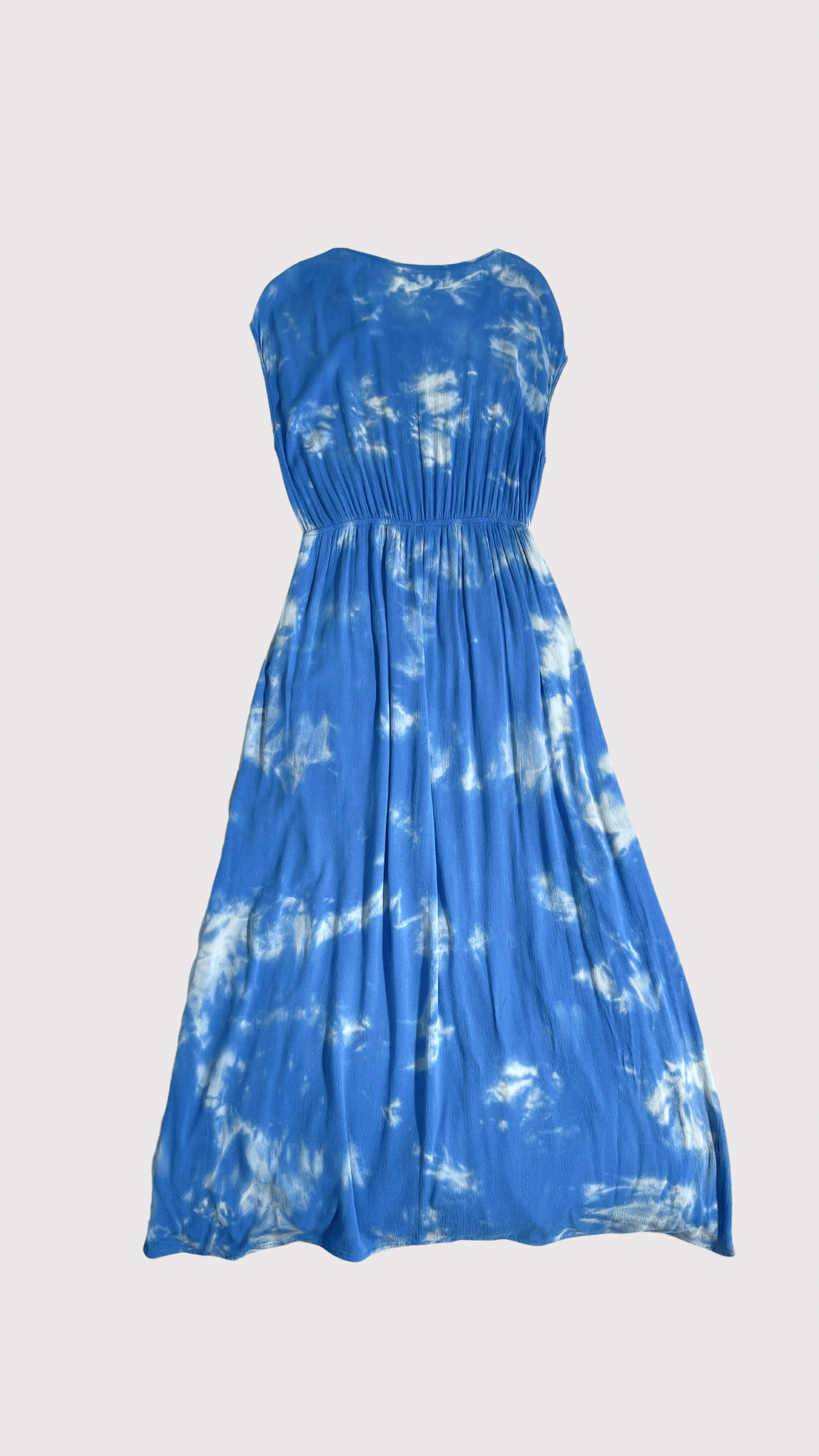 Women's blue and white tie dye maxi dress