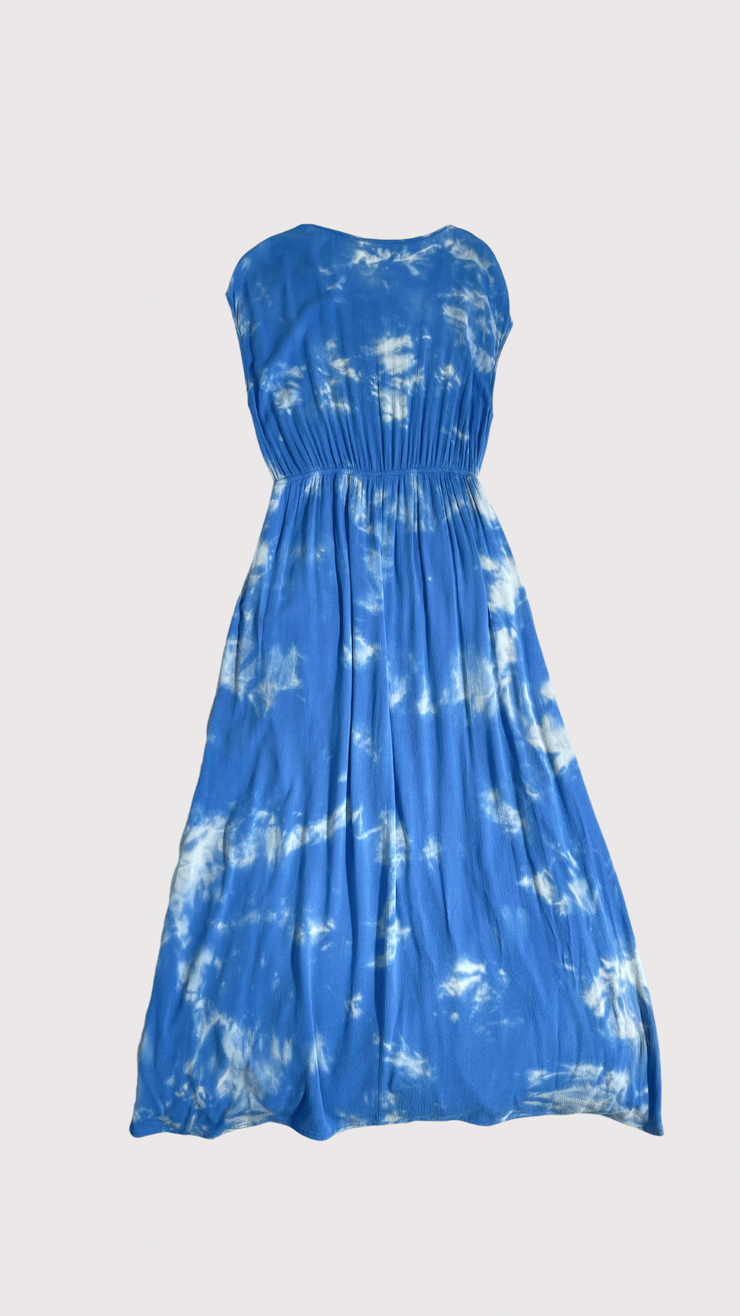  Women's blue and white tie dye maxi dress