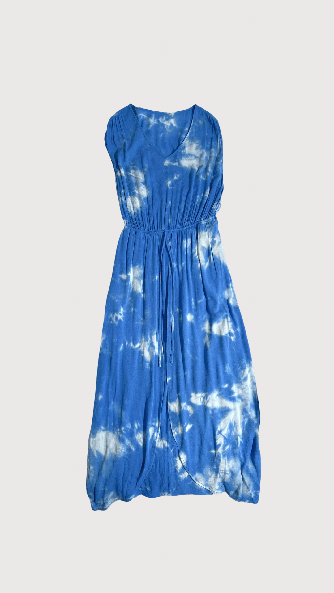  Women's blue and white tie dye maxi dress